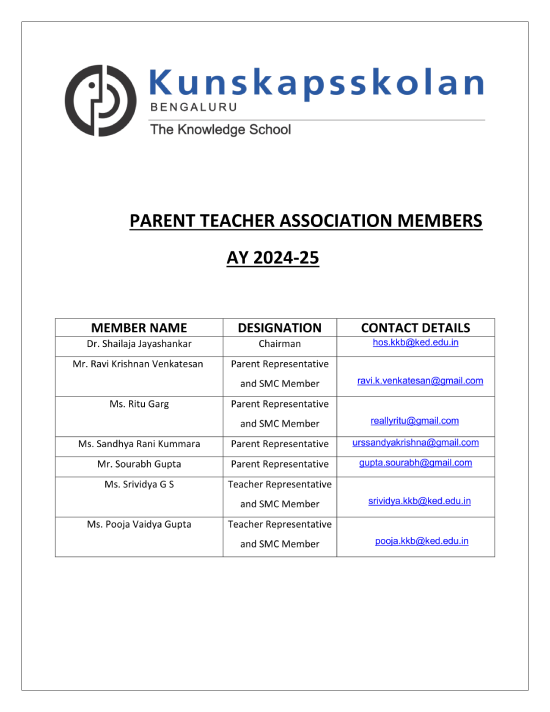 PTA Members AY 2024-25